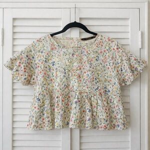 Zara • Floral Flounce Top